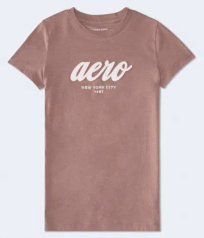 Aéropostale Script Appliqué Graphic Tee In Pink