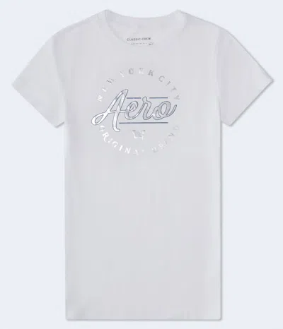 Aéropostale Script Butterfly Foil Graphic Tee In Gray