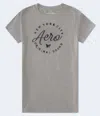 Aéropostale Script Butterfly Foil Graphic Tee In Gray