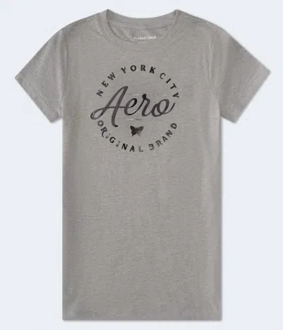 Aéropostale Script Butterfly Foil Graphic Tee In Gray
