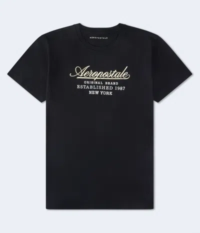 Aéropostale Script Graphic Tee In Black