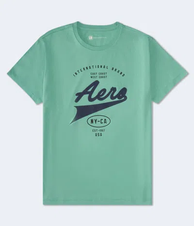 Aéropostale Script Logo Graphic Tee In Green