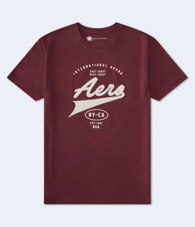 Aéropostale Script Logo Graphic Tee In Red