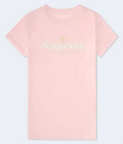Aéropostale Script Rose Glitter Graphic Tee In Multi