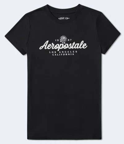 Aéropostale Script Rose Glitter Graphic Tee In Multi