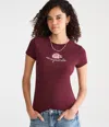Aéropostale Script Rose Graphic Tee In Brown