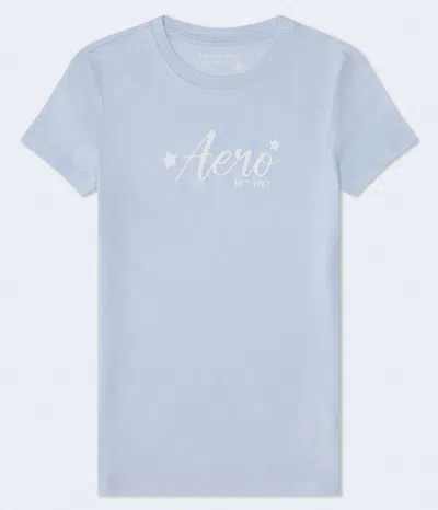 Aéropostale Script Star Graphic Tee In Blue