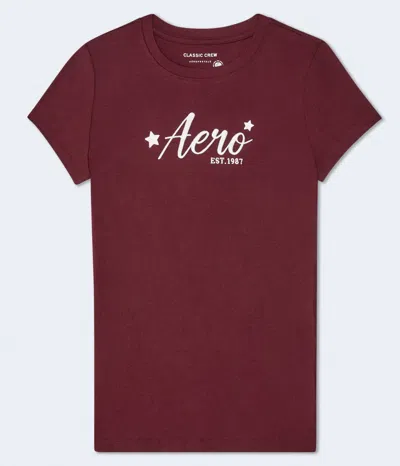 Aéropostale Script Star Graphic Tee In Red