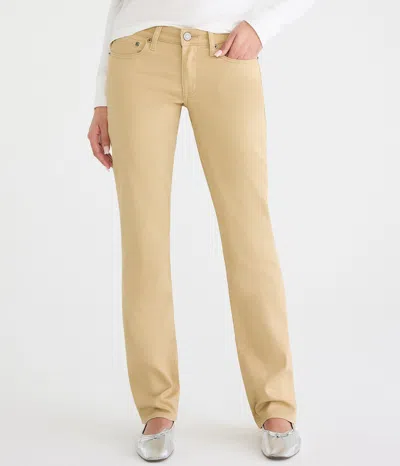Aéropostale Seriously Stretchy Mid-rise Straight Uniform Pants In Brown
