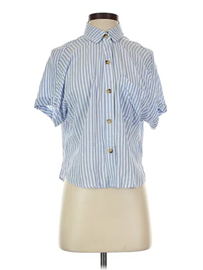 Pre-owned Aéropostale Short Sleeve Blouse In Blue