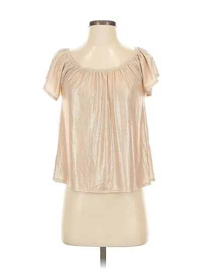 Pre-owned Aéropostale Short Sleeve Blouse In Gold