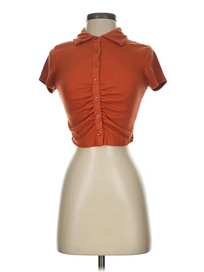 Pre-owned Aéropostale Short Sleeve Blouse In Orange
