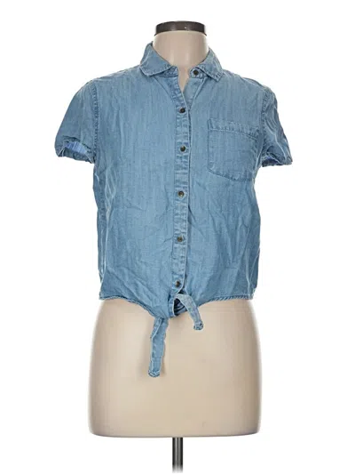 Pre-owned Aéropostale Short Sleeve Button Down Shirt In Blue