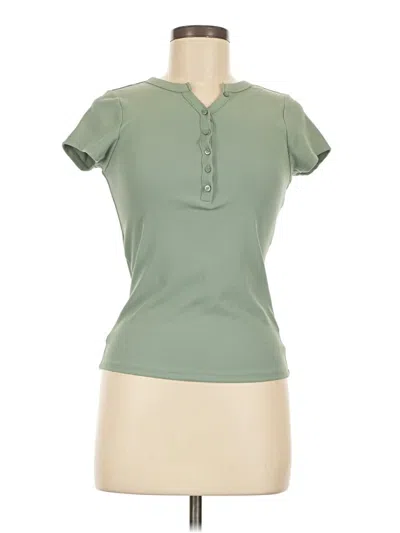 Pre-owned Aéropostale Short Sleeve Henley Shirt In Green