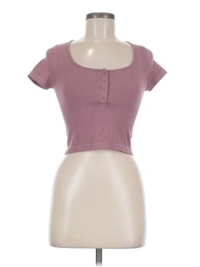 Pre-owned Aéropostale Short Sleeve Henley Shirt In Pink