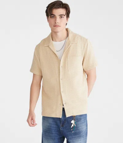 Aéropostale Short Sleeve Textured Stripe Shirt In Neutral
