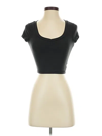 Pre-owned Aéropostale Short Sleeve Top Black Sweetheart Neckline Tops
