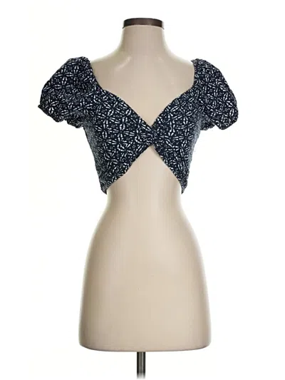 Pre-owned Aéropostale Short Sleeve Top Black Sweetheart Neckline Tops