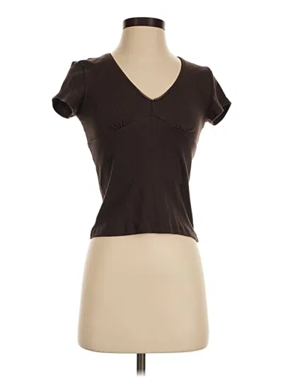 Pre-owned Aéropostale Short Sleeve Top Brown V-neck Tops