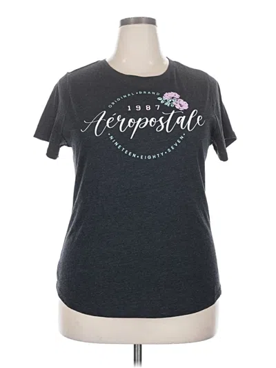 Pre-owned Aéropostale Short Sleeve Top Gray Crew Neck Tops