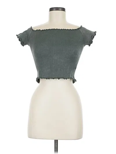 Pre-owned Aéropostale Short Sleeve Top Gray Strapless Neckline Tops