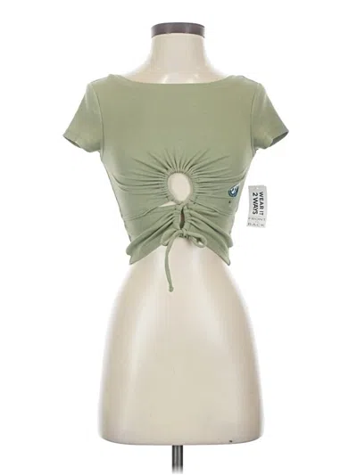 Aéropostale Short Sleeve Top Green Keyhole Neckline Tops In Animal Print