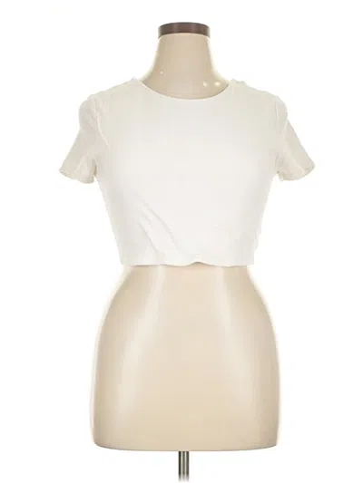 Pre-owned Aéropostale Short Sleeve Top Ivory Keyhole Neckline Tops In White