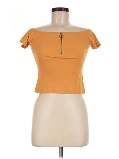 Pre-owned Aéropostale Short Sleeve Top Orange Strapless Neckline Tops