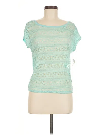 Aéropostale Short Sleeve Top Teal Scoop Neck Tops In Multi