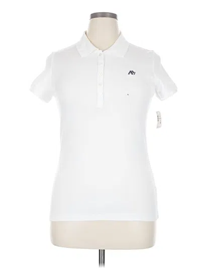 Aéropostale Short Sleeve Top White Collared Neckline Tops