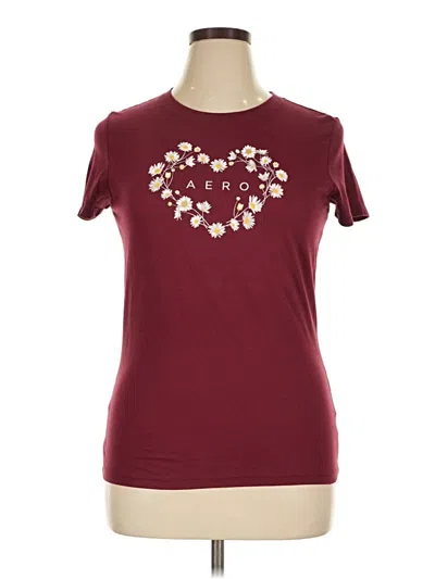 Pre-owned Aéropostale Short Sleeve T-shirt In Burgundy