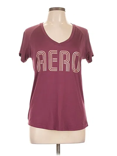 Pre-owned Aéropostale Short Sleeve T-shirt In Burgundy