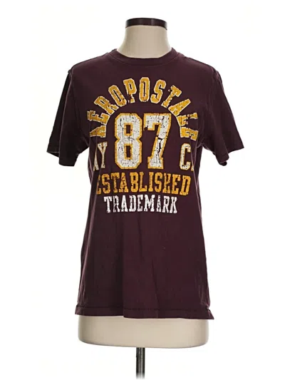 Pre-owned Aéropostale Short Sleeve T-shirt In Burgundy