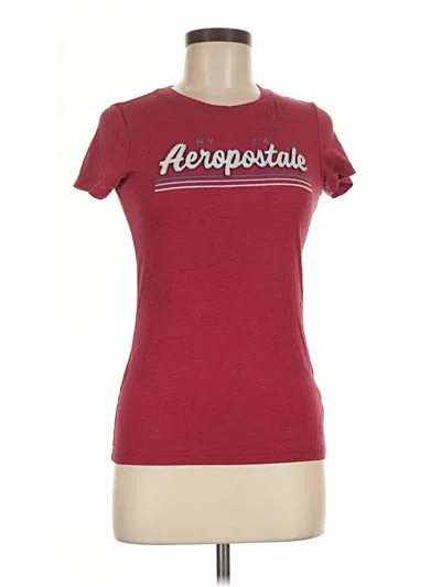 Pre-owned Aéropostale Short Sleeve T-shirt In Burgundy