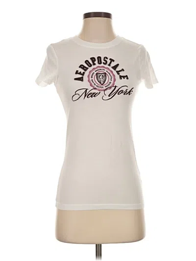 Pre-owned Aéropostale Short Sleeve T-shirt In Ivory