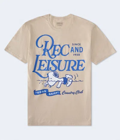 Aéropostale Snoopy Rec & Leisure Relaxed Graphic Tee In Neutral