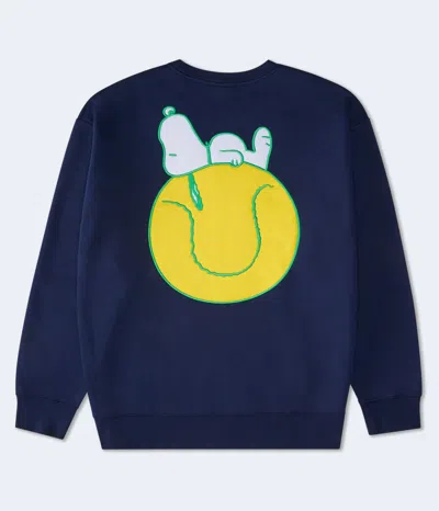 Aéropostale Snoopy Tennis Ball Crew Sweatshirt In Blue