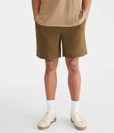Aéropostale Solid Linen Shorts 7" In Multi
