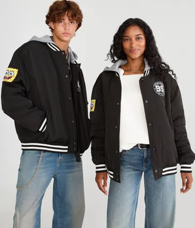 Aéropostale Spongebob X Athletic Dept Bomber Jacket In Black