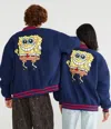 Aéropostale Spongebob X Faux Wool Bomber Jacket In Blue