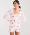 Aéropostale Spongebob X Long Sleeve Sleep Romper In Pink