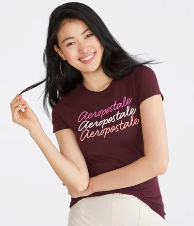Aéropostale Stacked Script Logo Graphic Tee In Multi