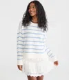 Aéropostale Striped Cozy Crew Sweater In White