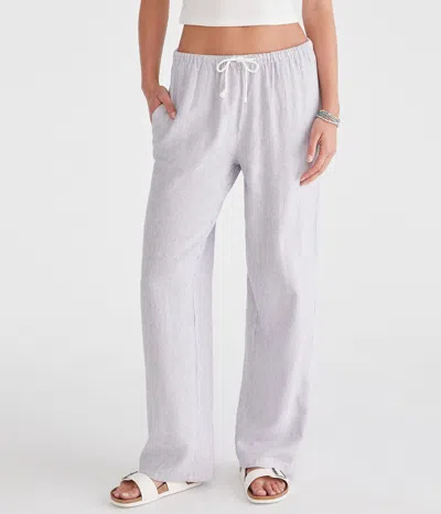 Aéropostale Striped Linen Drawstring Pants In Purple