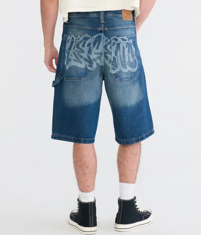 Aéropostale Super Baggy Denim Shorts 12.5" In Animal Print