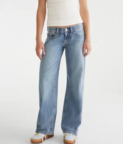 Aéropostale Super Low-rise Baggy Wide Leg Jean In Blue