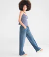 Aéropostale Super Low-rise Baggy Wide Leg Studded Jean In Blue