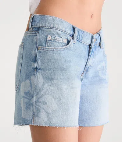 Aéropostale Super Low-rise Baggy Denim Shorts 6" In Blue