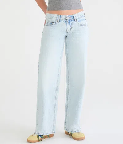 Aéropostale Super Low-rise Baggy Wide Leg Jean In Blue