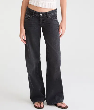 Aéropostale Super Low-rise Baggy Wide Leg Jean In Black
